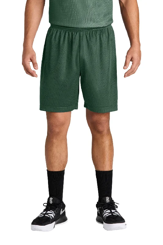 Sport-Tek Mens Moisture Wicking Mesh Athletic Shorts - Forest Green - New