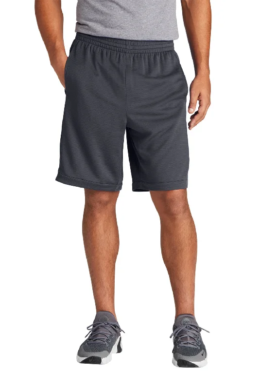 Sport-Tek Mens Position PosiCharge Shorts w/ Pockets - Graphite Grey