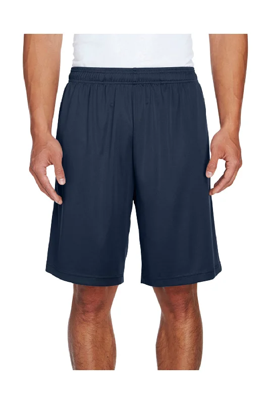 Team 365 Mens Zone Performance Moisture Wicking Shorts w/ Pockets - Dark Navy Blue